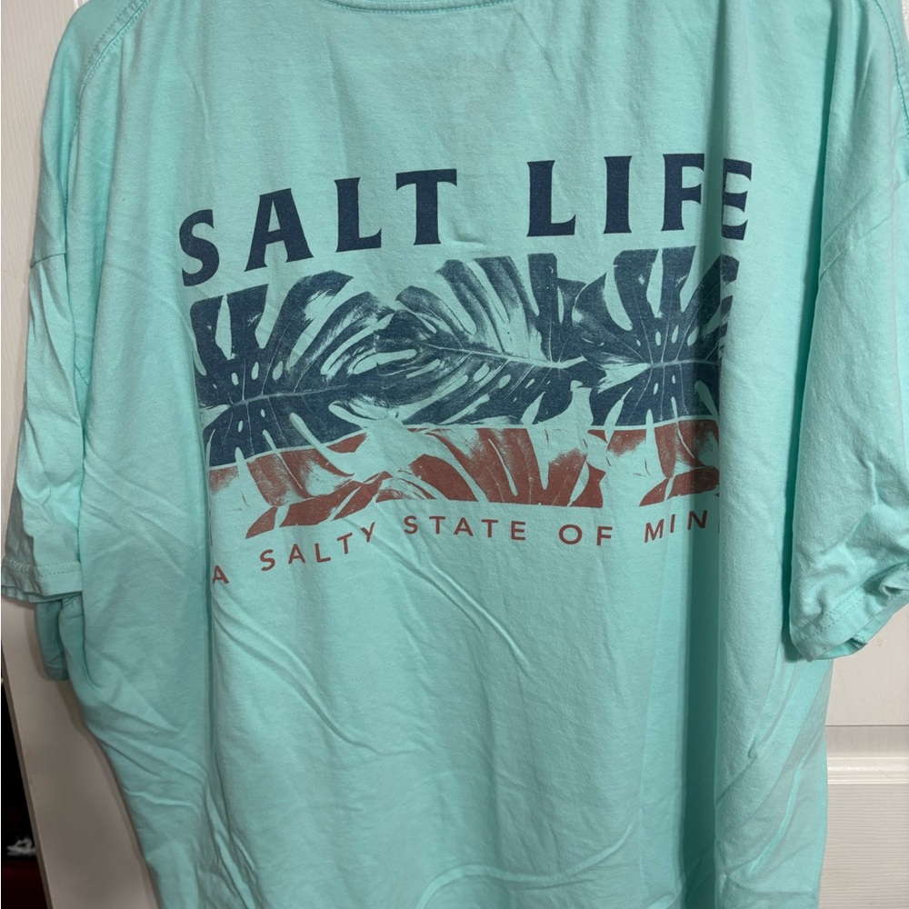Salt Life Men's Teal Tropical Short Sleeve Tee